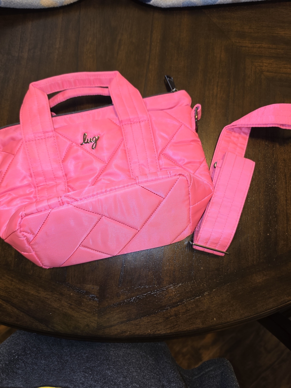 lug Hot Pink Quilted Crossbody with Detachable Strap